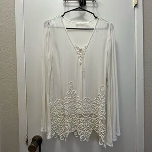 Elegant White Lace Women's Top from Disneyland store